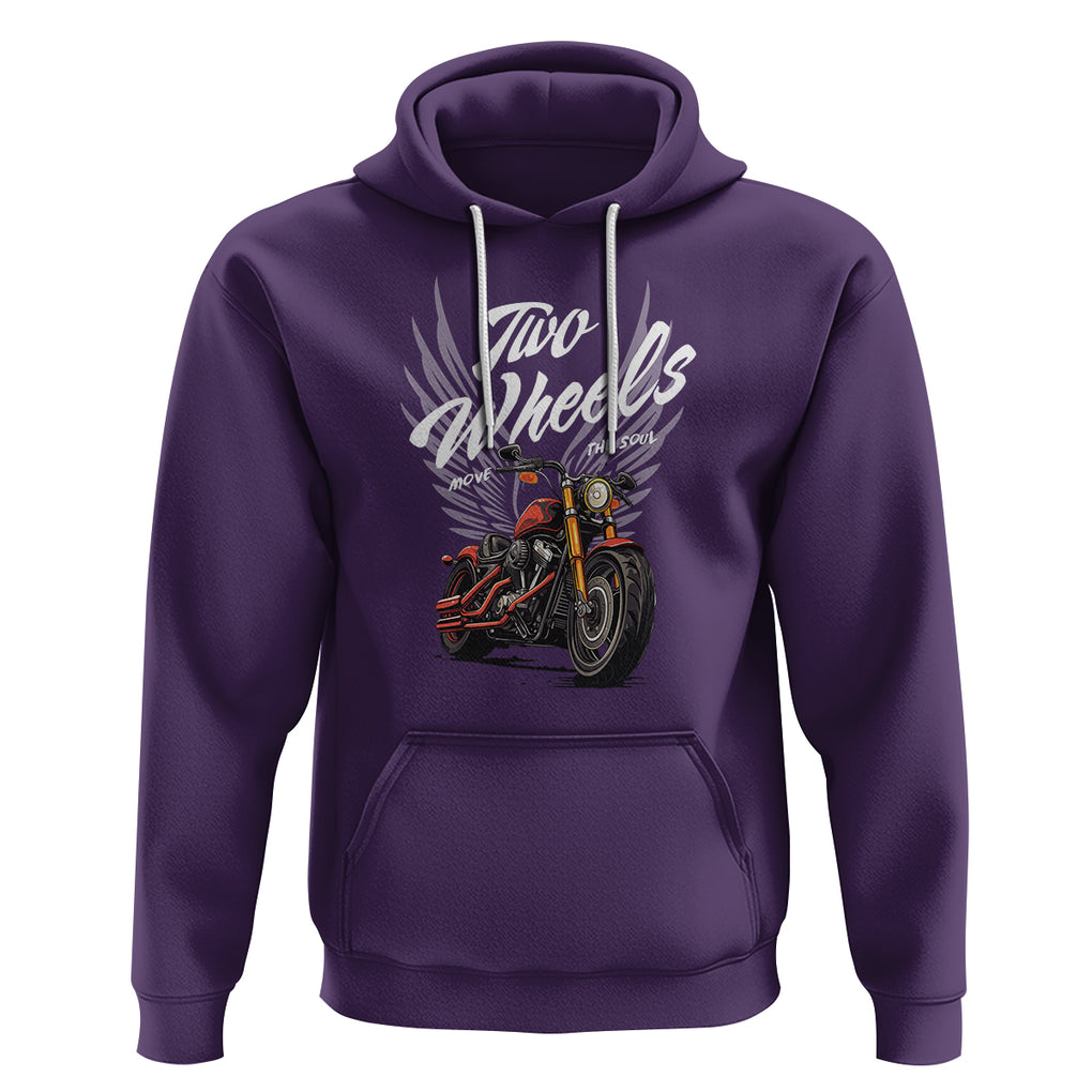 Motorcycle Rider Hoodie Four Wheels Mover The Body Two Wheels Move The Soul TS09 Purple Printyourwear
