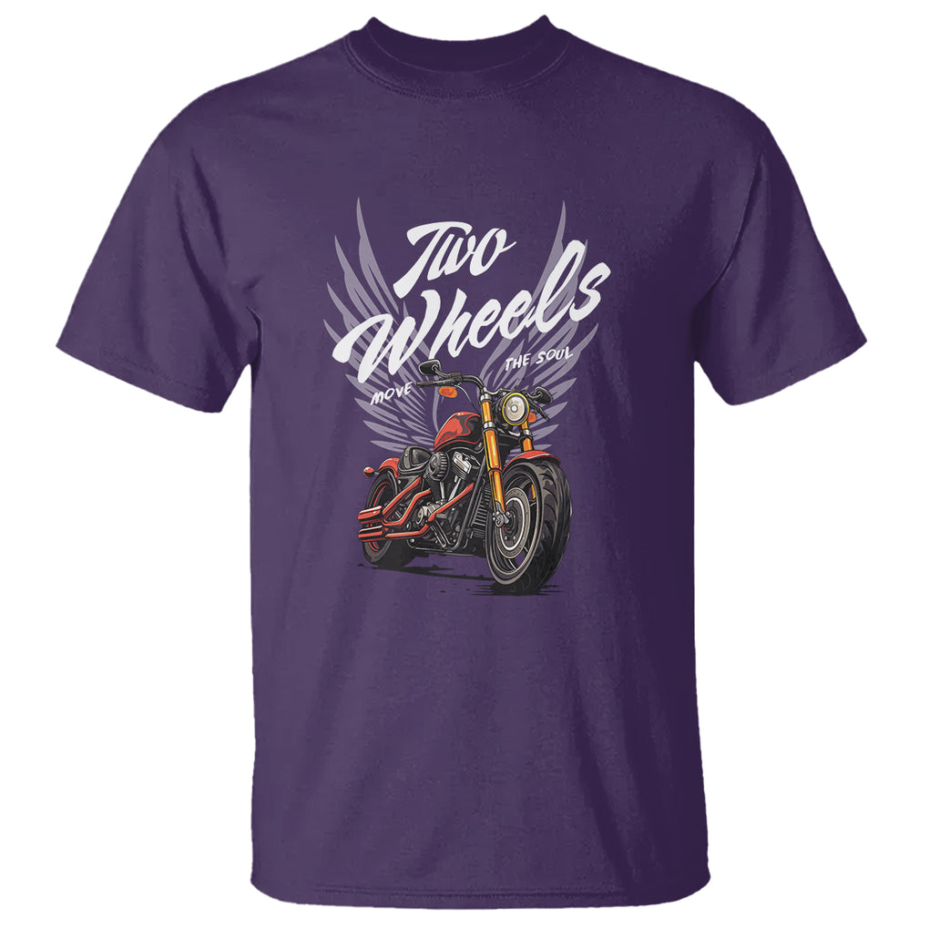 Motorcycle Rider T Shirt Four Wheels Mover The Body Two Wheels Move The Soul TS09 Purple Printyourwear