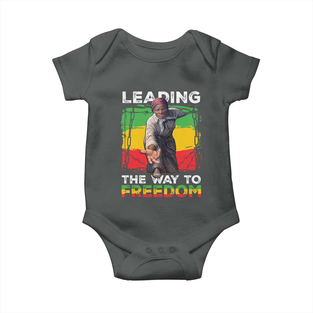 Harriet Tubman Baby Onesie Leading The Way To Freedom Black History TS09 Dark Heather Print Your Wear