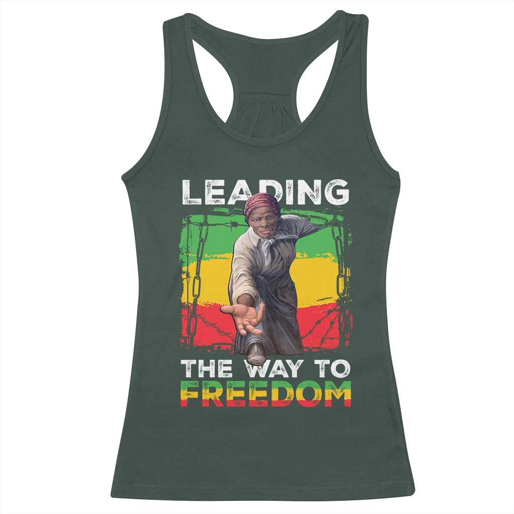 Harriet Tubman Racerback Tank Top Leading The Way To Freedom Black History TS09 Dark Forest Green Print Your Wear