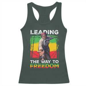 Harriet Tubman Racerback Tank Top Leading The Way To Freedom Black History TS09 Dark Forest Green Print Your Wear