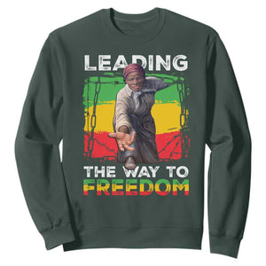 Harriet Tubman Sweatshirt Leading The Way To Freedom Black History TS09 Dark Forest Green Print Your Wear