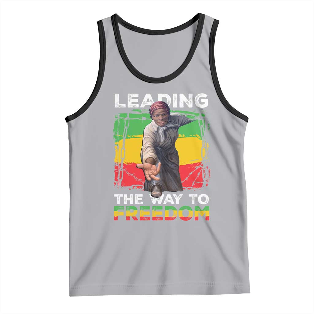 Harriet Tubman Tank Top Leading The Way To Freedom Black History TS09 Athletic Heather Black Print Your Wear