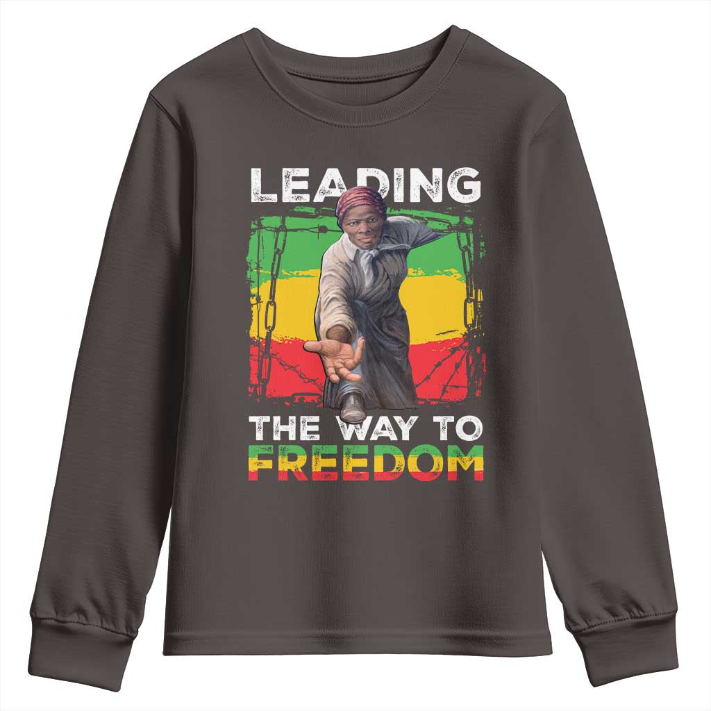 Harriet Tubman Youth Sweatshirt Leading The Way To Freedom Black History TS09 Dark Chocolate Print Your Wear
