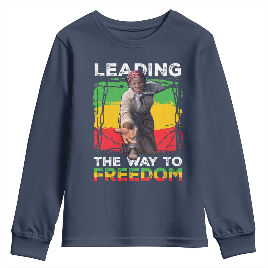 Harriet Tubman Youth Sweatshirt Leading The Way To Freedom Black History TS09 Navy Print Your Wear