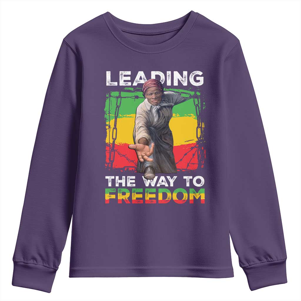 Harriet Tubman Youth Sweatshirt Leading The Way To Freedom Black History TS09 Purple Print Your Wear