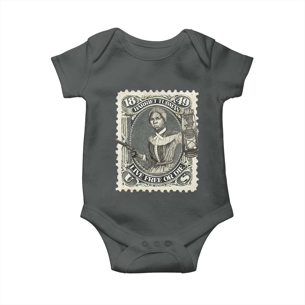 Harriet Tubman Baby Onesie Live Free Or Die Black History TS09 Dark Heather Print Your Wear