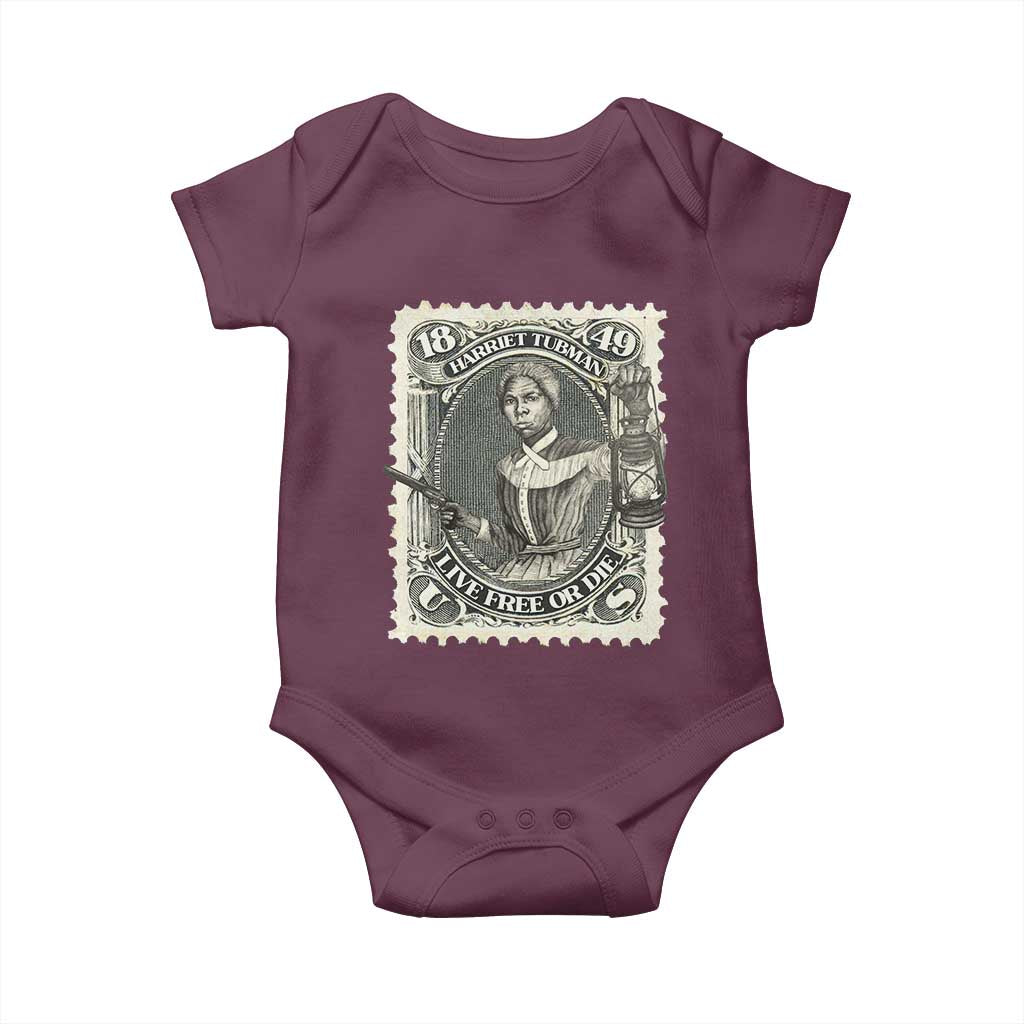 Harriet Tubman Baby Onesie Live Free Or Die Black History TS09 Maroon Print Your Wear
