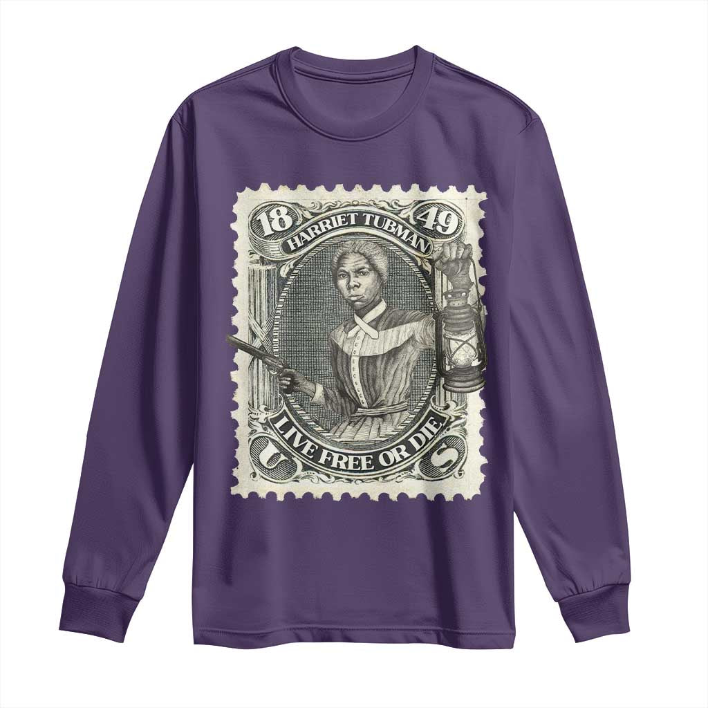 Harriet Tubman Long Sleeve Shirt Live Free Or Die Black History TS09 Purple Print Your Wear