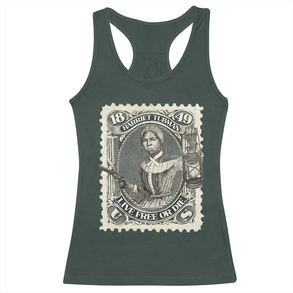 Harriet Tubman Racerback Tank Top Live Free Or Die Black History TS09 Dark Forest Green Print Your Wear