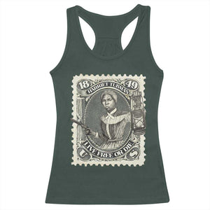 Harriet Tubman Racerback Tank Top Live Free Or Die Black History TS09 Dark Forest Green Print Your Wear