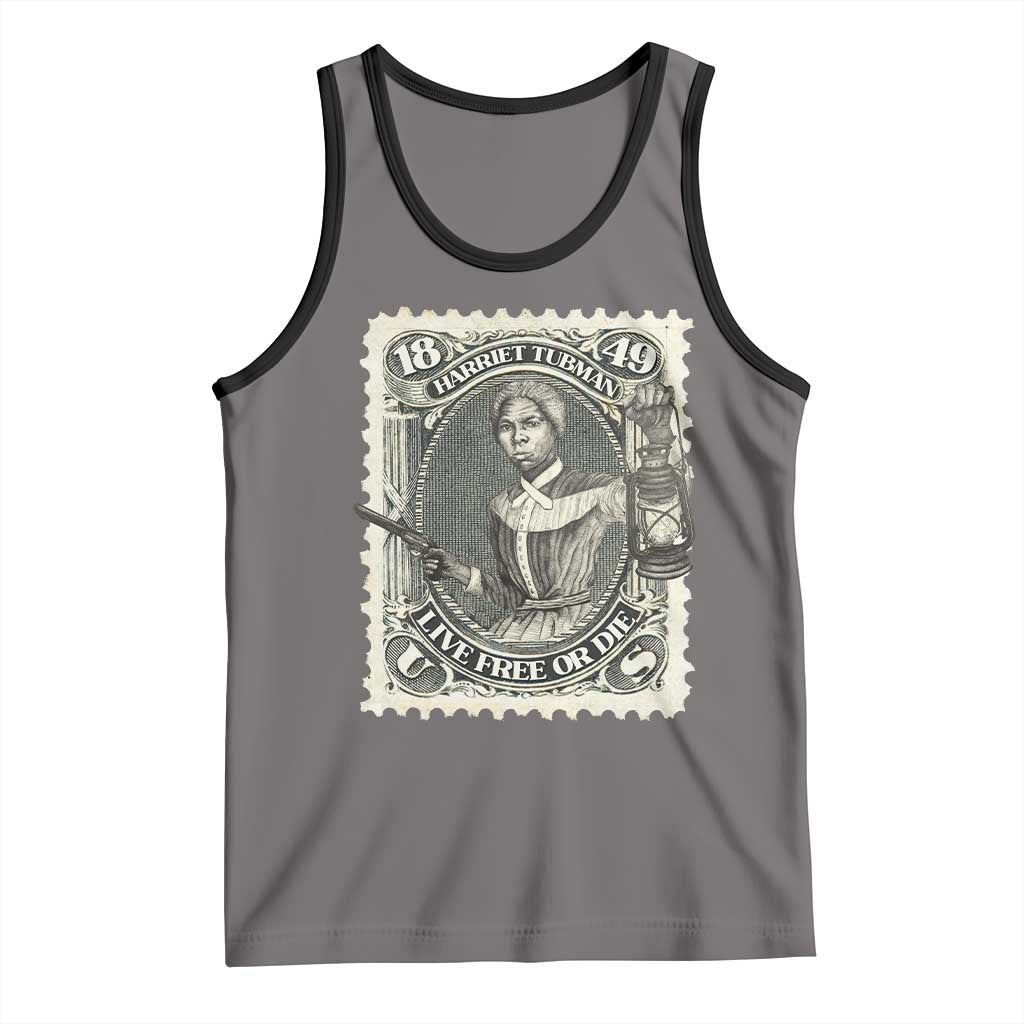 Harriet Tubman Tank Top Live Free Or Die Black History TS09 Deep Heather Black Print Your Wear
