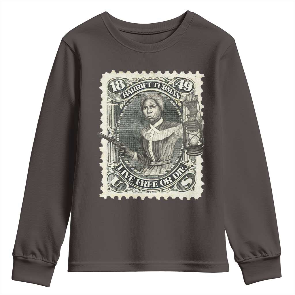 Harriet Tubman Youth Sweatshirt Live Free Or Die Black History TS09 Dark Chocolate Print Your Wear