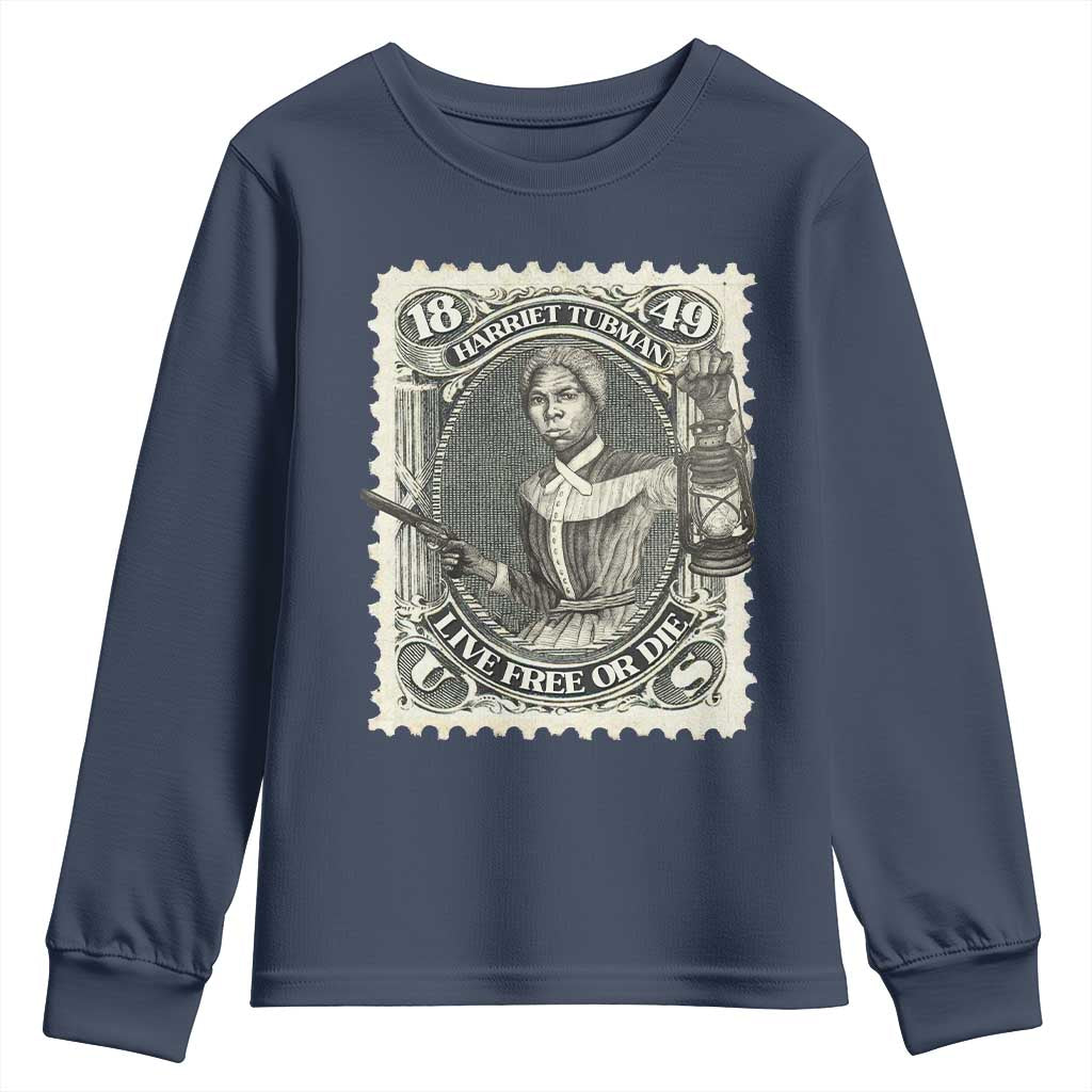 Harriet Tubman Youth Sweatshirt Live Free Or Die Black History TS09 Navy Print Your Wear