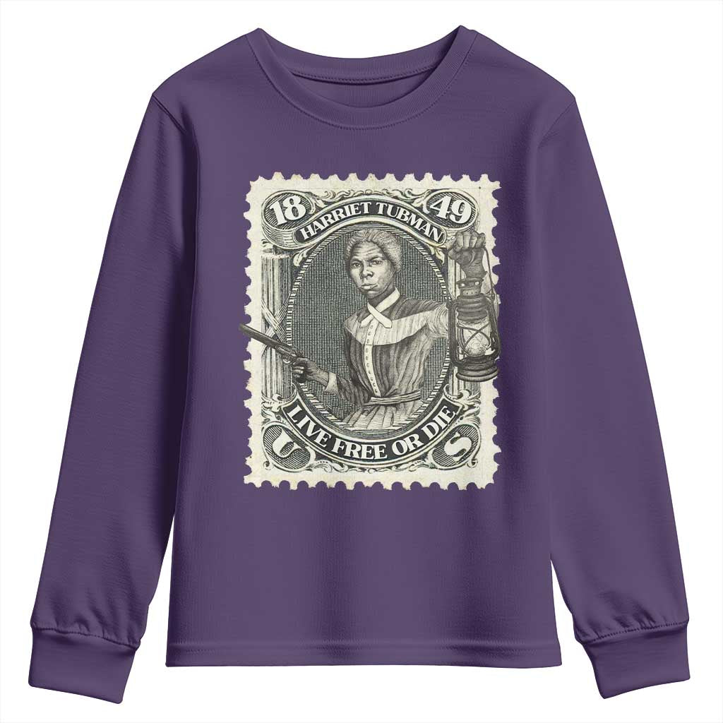 Harriet Tubman Youth Sweatshirt Live Free Or Die Black History TS09 Purple Print Your Wear