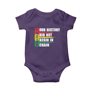 Malcolm X Baby Onesie Our History Did Not Begin In Chains TS09 Purple Print Your Wear