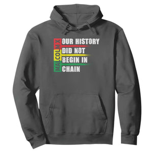 Malcolm X Hoodie Our History Did Not Begin In Chains TS09 Dark Heather Print Your Wear