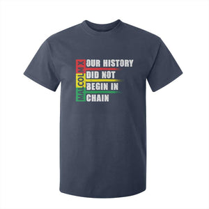 Malcolm X T Shirt For Kid Our History Did Not Begin In Chains TS09 Navy Print Your Wear