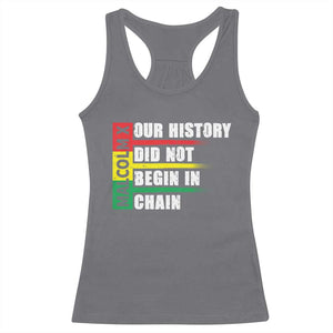 Malcolm X Racerback Tank Top Our History Did Not Begin In Chains TS09 Charcoal Print Your Wear