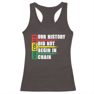Malcolm X Racerback Tank Top Our History Did Not Begin In Chains TS09 Dark Chocolate Print Your Wear