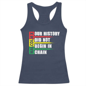 Malcolm X Racerback Tank Top Our History Did Not Begin In Chains TS09 Navy Print Your Wear