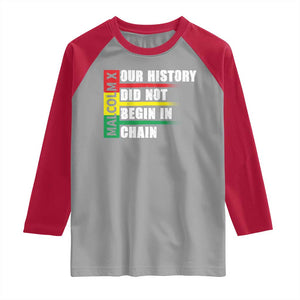 Malcolm X Raglan Shirt Our History Did Not Begin In Chains TS09 Sport Gray Red Print Your Wear