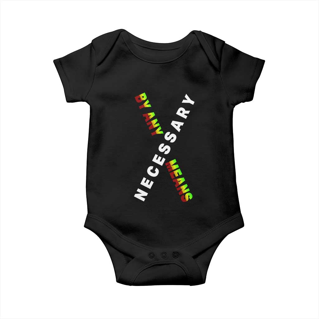 Malcolm X Baby Onesie By Any Means Necessary Black History TS09 Black Print Your Wear