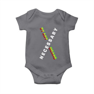 Malcolm X Baby Onesie By Any Means Necessary Black History TS09 Charcoal Print Your Wear