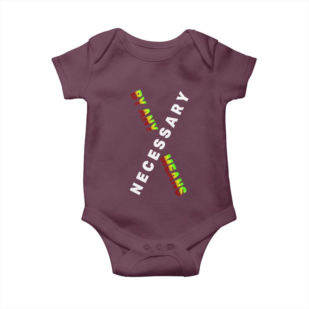 Malcolm X Baby Onesie By Any Means Necessary Black History TS09 Maroon Print Your Wear