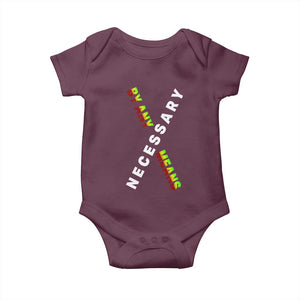 Malcolm X Baby Onesie By Any Means Necessary Black History TS09 Maroon Print Your Wear