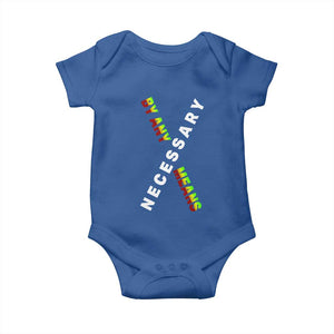 Malcolm X Baby Onesie By Any Means Necessary Black History TS09 Royal Blue Print Your Wear