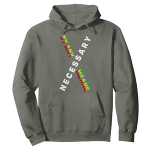 Malcolm X Hoodie By Any Means Necessary Black History TS09 Military Green Print Your Wear