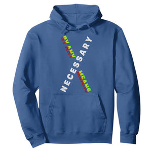 Malcolm X Hoodie By Any Means Necessary Black History TS09 Royal Blue Print Your Wear