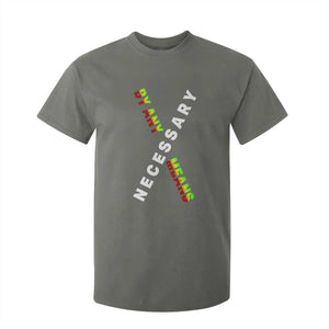 Malcolm X T Shirt For Kid By Any Means Necessary Black History TS09 Military Green Print Your Wear