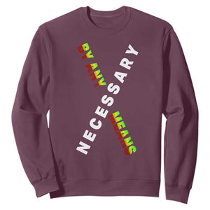 Malcolm X Sweatshirt By Any Means Necessary Black History TS09 Maroon Print Your Wear
