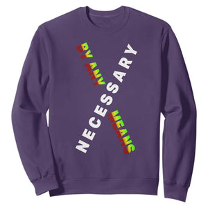 Malcolm X Sweatshirt By Any Means Necessary Black History TS09 Purple Print Your Wear