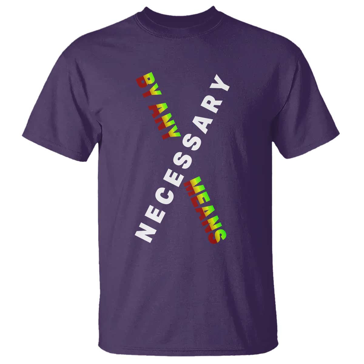 Malcolm X T Shirt By Any Means Necessary Black History TS09 Purple Print Your Wear