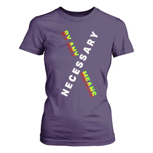 Malcolm X T Shirt For Women By Any Means Necessary Black History TS09 Purple Print Your Wear