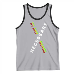 Malcolm X Tank Top By Any Means Necessary Black History TS09 Athletic Heather Black Print Your Wear