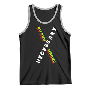 Malcolm X Tank Top By Any Means Necessary Black History TS09 Black Athletic Heather Print Your Wear