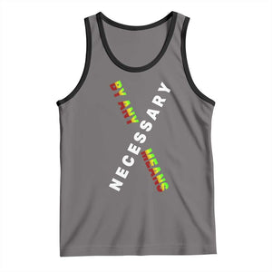 Malcolm X Tank Top By Any Means Necessary Black History TS09 Deep Heather Black Print Your Wear