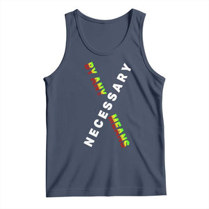 Malcolm X Tank Top By Any Means Necessary Black History TS09 Navy Print Your Wear