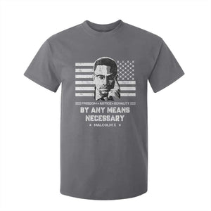 Malcolm X T Shirt For Kid By Any Means Necessary American Flag TS09 Charcoal Print Your Wear