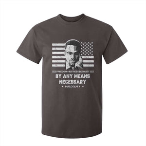 Malcolm X T Shirt For Kid By Any Means Necessary American Flag TS09 Dark Chocolate Print Your Wear