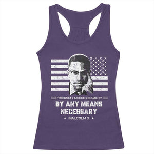 Malcolm X Racerback Tank Top By Any Means Necessary American Flag TS09 Purple Print Your Wear