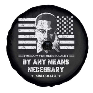 Malcolm X Spare Tire Cover By Any Means Necessary American Flag TS09 Print Your Wear