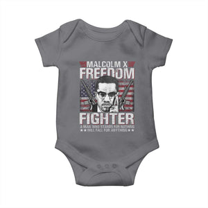 Malcolm X Baby Onesie A Man Who Stands For Nothing Will Fall For Anything TS09 Charcoal Print Your Wear