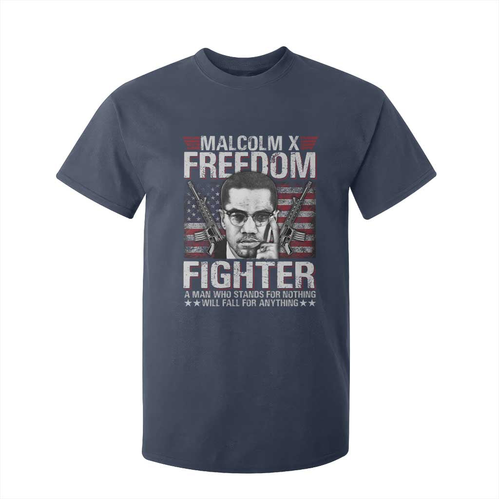 Malcolm X T Shirt For Kid A Man Who Stands For Nothing Will Fall For Anything TS09 Navy Print Your Wear