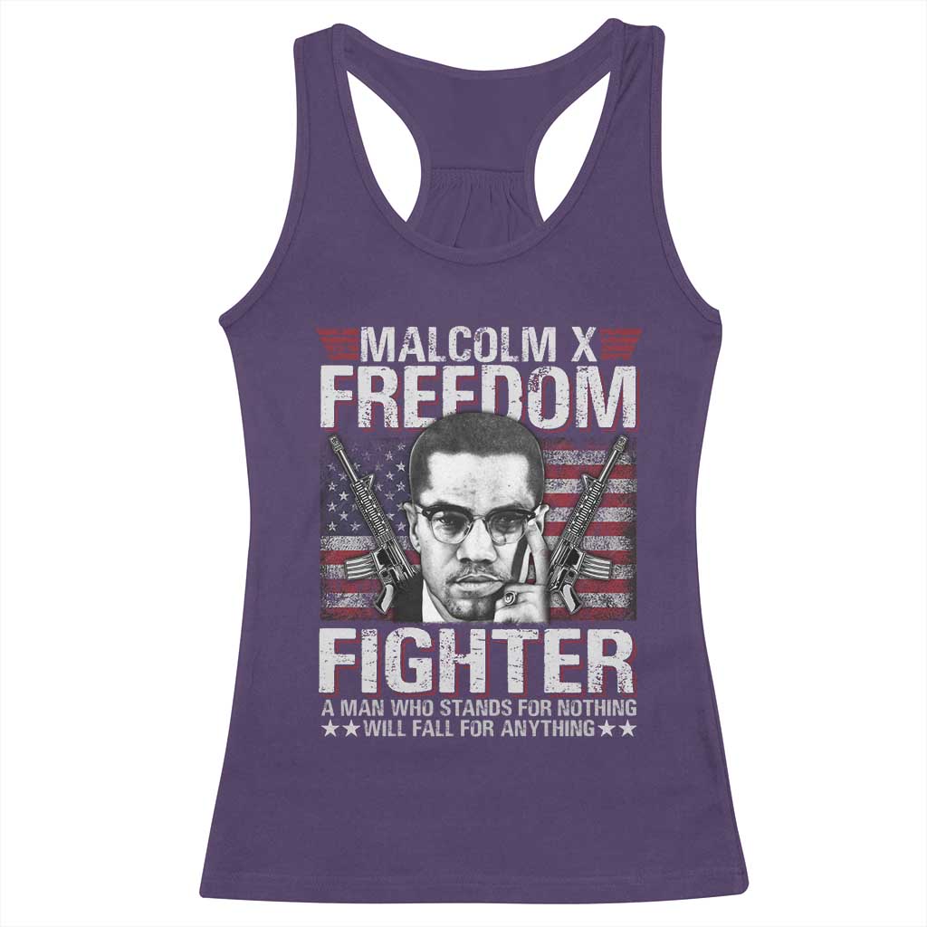 Malcolm X Racerback Tank Top A Man Who Stands For Nothing Will Fall For Anything TS09 Purple Print Your Wear