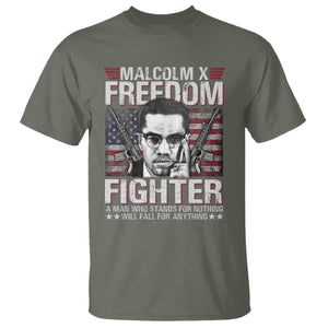 Malcolm X T Shirt A Man Who Stands For Nothing Will Fall For Anything TS09 Military Green Print Your Wear